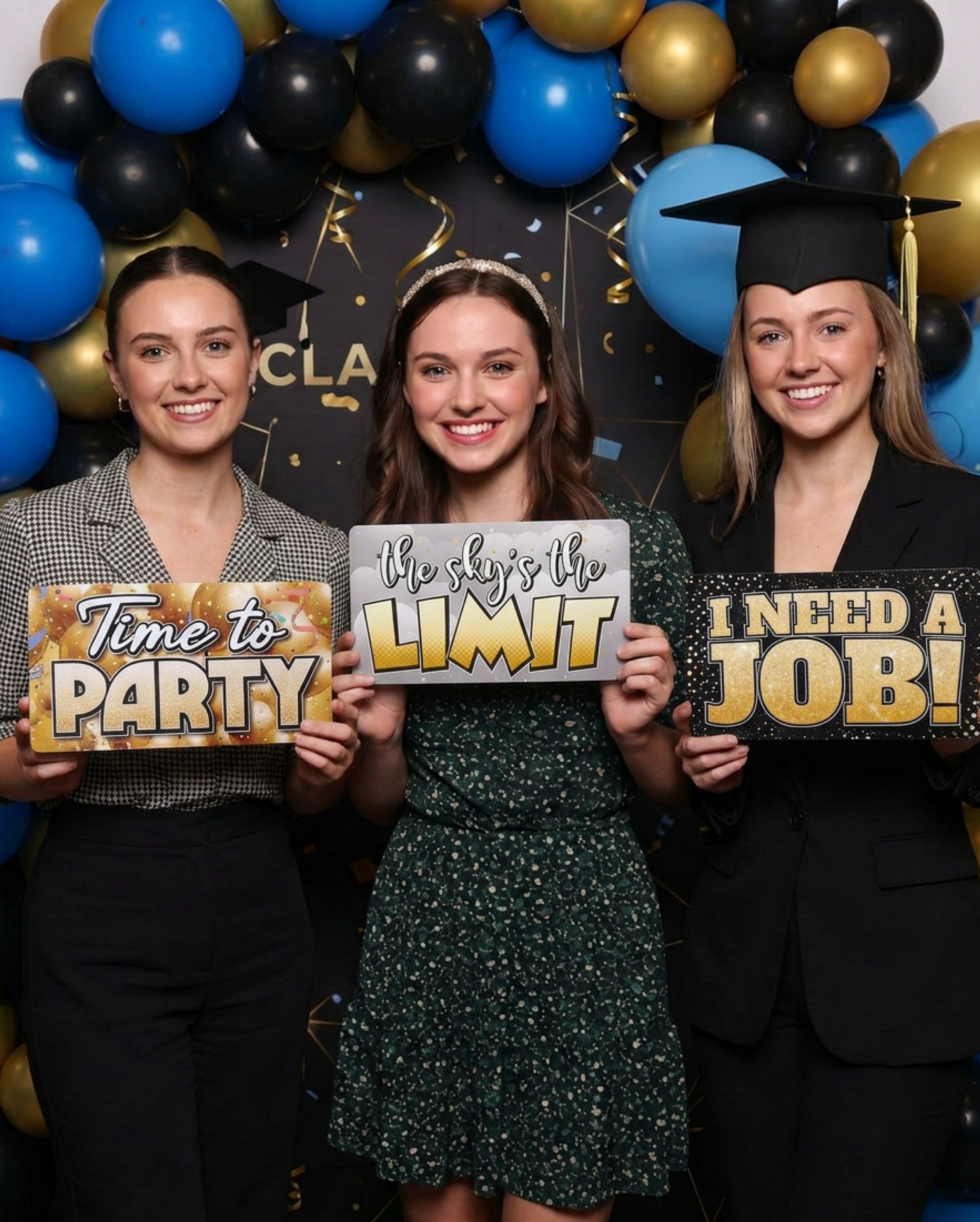 Graduation Photo Booth Props - Double-Sided Signs (6 Pack)
