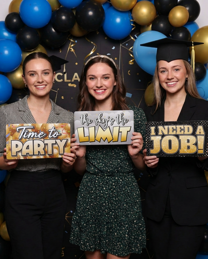 Graduation Photo Booth Props - Double-Sided Signs (6 Pack)