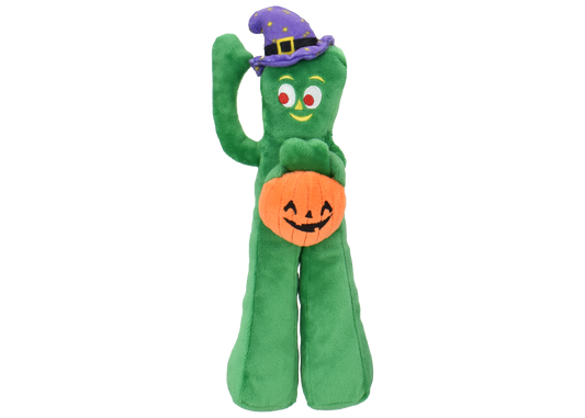 Multipet Gumby w/ Pumpkin & Witch Hat Dog Toy 10.5"