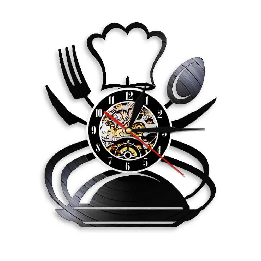 The Kitchen The Heart Of The Home Inspired Vinyl Record Clock Modern Design Vinyl Wall Watch Kitchen Decor Noiseless Timepieces