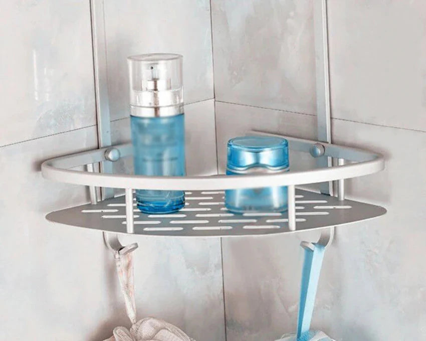 Bathroom Shelf Screws Fixed Durable Aluminum 2 Tiers Shower Shelf Kitchen Storage Holder Shampoo Soap Cosmetic Organizer Shelf