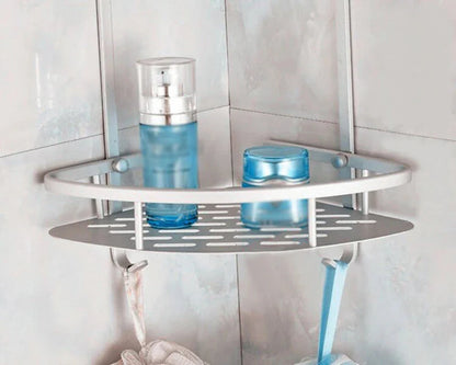 Bathroom Shelf Screws Fixed Durable Aluminum 2 Tiers Shower Shelf Kitchen Storage Holder Shampoo Soap Cosmetic Organizer Shelf