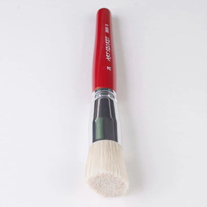 Artsecret Paint Stencil Art Supplies Artist Brush No.2820S Chungking Bristle Hair Short Red Wooden Handle Aluminum Ferrule