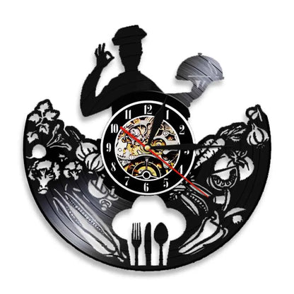 The Kitchen The Heart Of The Home Inspired Vinyl Record Clock Modern Design Vinyl Wall Watch Kitchen Decor Noiseless Timepieces