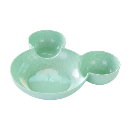 Cute Baby Plates with Dividers Dinner Plates Kids Bowl Tray Tableware Set Infant Feeding Children Divided Dinnerware BPA Free
