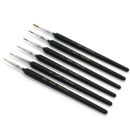 SeamiArt 6Pcs Fine Hook Line Pen Different Size 000 00 0 1 2 3 Paint Brush Artist Gouche Watercolor Acrylic Painting Supplies