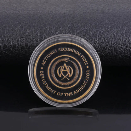 Big Size John Wick 4 Blood Oath Marker Coin Keychain Gold and Adjudicator Coin Metal Prop Accessories Collection Gift