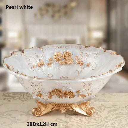 Luxury European-Style Fruit Plate for Living Room, Home Decoration Ornaments