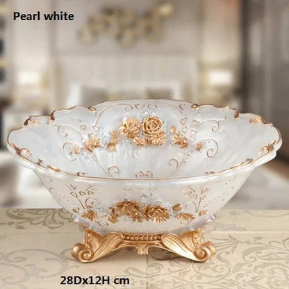 Luxury European-Style Fruit Plate for Living Room, Home Decoration Ornaments