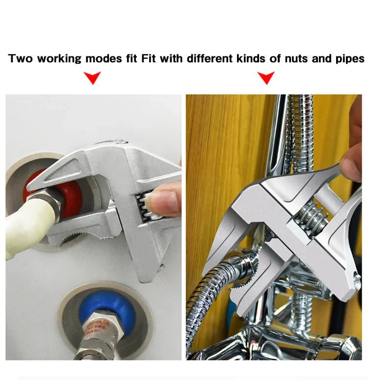 Adjustable Wrench Universal Monkey Spanner Multi-function plumbing Hand Tools Nut Sink Wrench Bathroom Pipe Large Open Spanner