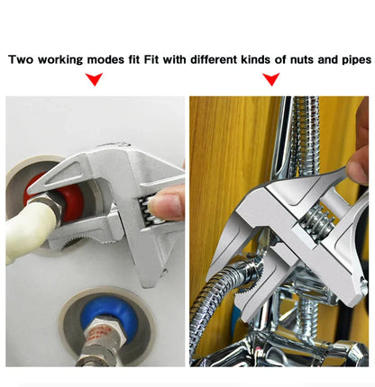 Adjustable Wrench Universal Monkey Spanner Multi-function plumbing Hand Tools Nut Sink Wrench Bathroom Pipe Large Open Spanner