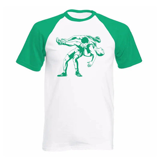 2025 New Men's T Shirt Mysterious Wrestling prints Casual Loose Handsome raglan Short Sleeve O Neck Cotton Men Shirts Tee Tops