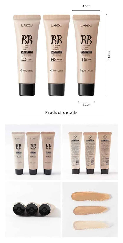 BB Cream Base Makeup Long Lasting Waterproof Brighten Skin Tone Cover Blemishes 30ml Concealer Foundation Liquid Face Makeup