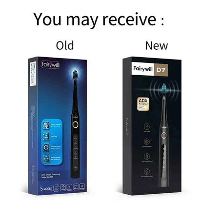 Fairywill FW-507 Electric Sonic Toothbrush - Rechargeable Adult Waterproof Toothbrush with 5 Modes