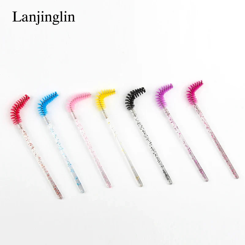 Lanjinglin 5/50pcs Eyelash Brush Crystal Eyelash Soft Eye Lashes Extension Mascara Wands Makeup Professional Makeup Tool