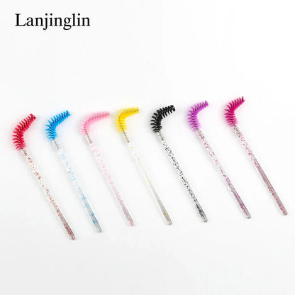 Lanjinglin 5/50pcs Eyelash Brush Crystal Eyelash Soft Eye Lashes Extension Mascara Wands Makeup Professional Makeup Tool