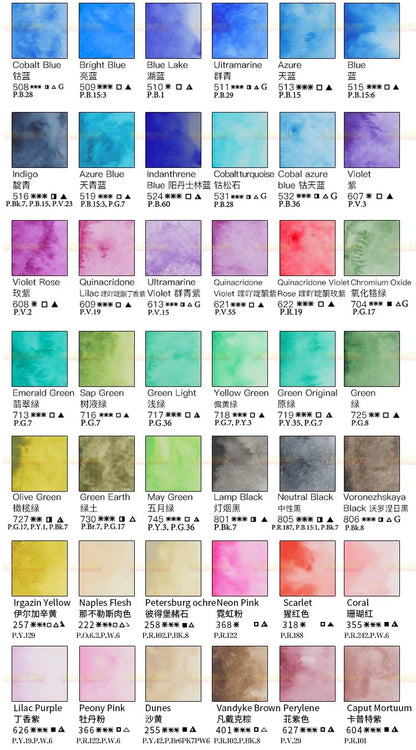 Russian white night watercolor paint 10ml Watercolor painting acuarelas palette art supplies