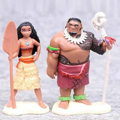6/10Pcs Set Disney Movie Moana Figure Dolls Set Demigod Maui Moana Waialiki Heihei Action Figure Model Kids Christmas Gift