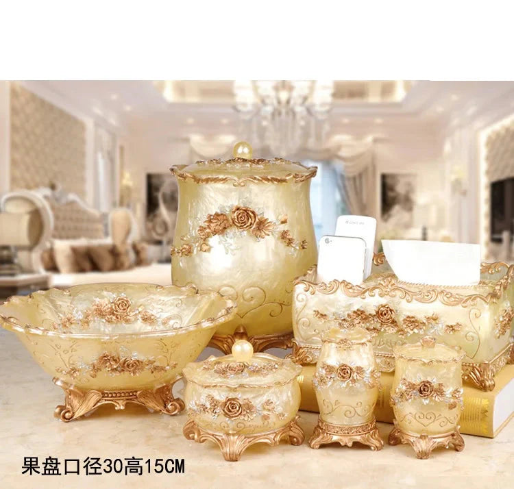Luxury European-Style Fruit Plate for Living Room, Home Decoration Ornaments