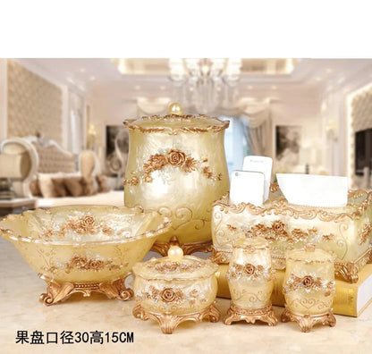 Luxury European-Style Fruit Plate for Living Room, Home Decoration Ornaments