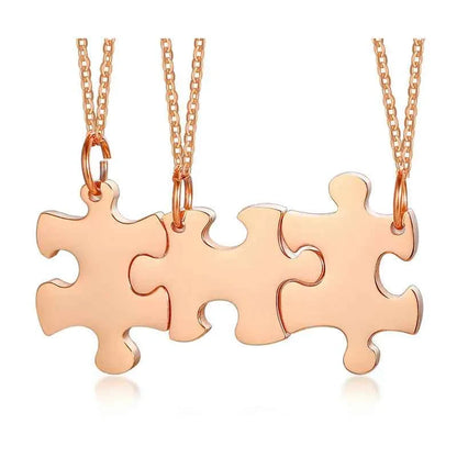 Personalized Puzzle Necklace Friendship Customized Pendant 2/3/4/5 Pieces Best Friends BFF Stainless Steel Bridesmaid Gift