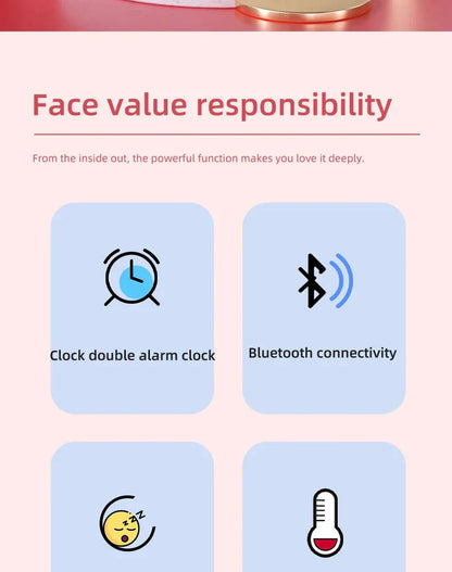 Bluetooth Mirror Table Clock Kids Alarm Clock Cute Cat Digital Alarm Clock For Kids Bedside Clock Children'S Sleep Led Clocks