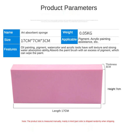 1 pcs Art supplies gouache watercolor sponge absorbent sponge brush Strong water absorption pigment sponge Color random send