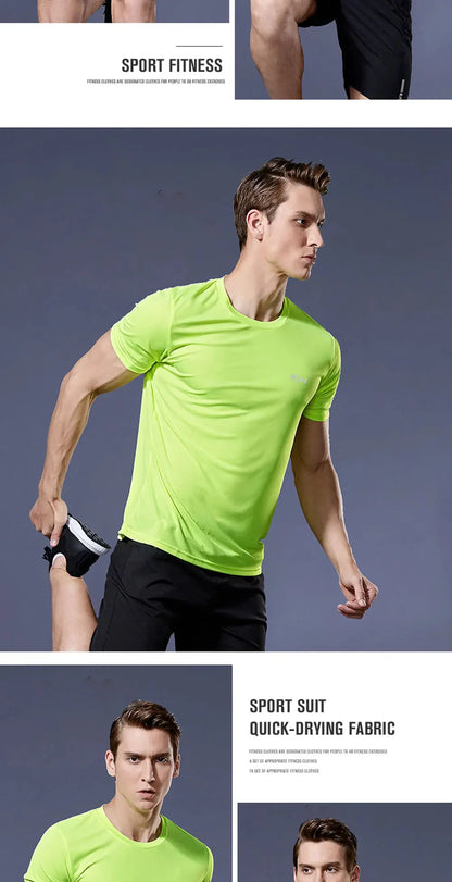 Men 's Fitness Gym T Shirts 2020 Shirt Homme Running Men Designer Quick Dry T-Shirts Running Slim Fit Tops Tees Sport Muscle Tee