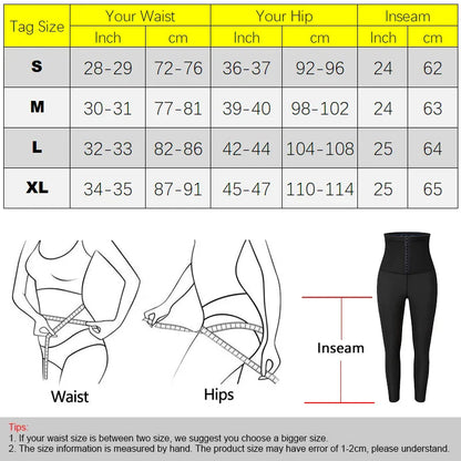 Womens Sauna Sweat Body Shaper High Waist Slimmer Tights Fitness Pants Workout Suit Slimming Waist Trainer Weight Loss Shapewear