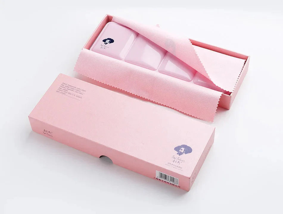 Original Paul Rubens 12/24/48 Pearlescent Watercolor Paint Set Portable Pink Box with Palette Flash Watercolor Paint