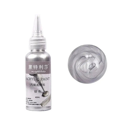 New 60ml Gold Paint Metallic Acrylic Paint,Waterproof Not Faded For Statuary Coloring DIY Hand Clothes Painted Graffiti Pigments