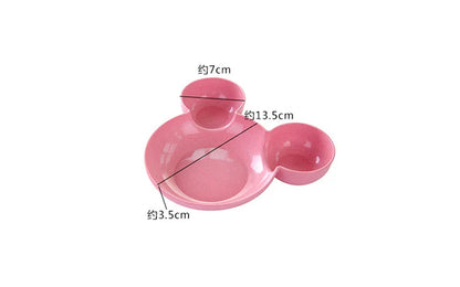 Cute Baby Plates with Dividers Dinner Plates Kids Bowl Tray Tableware Set Infant Feeding Children Divided Dinnerware BPA Free