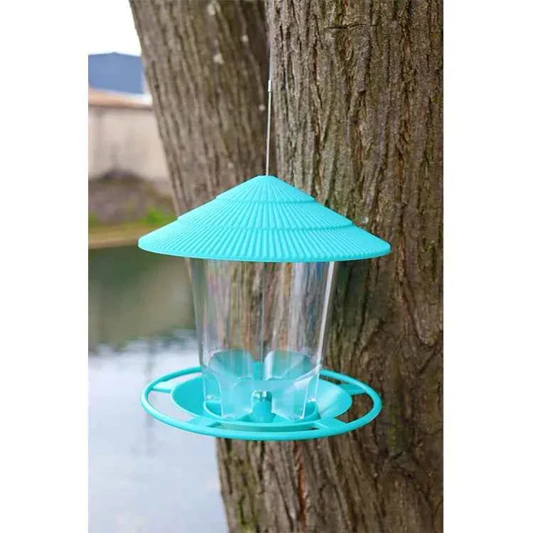 Outdoor Bird Feeding House Waterproof Gazebo Hanging Wild Bird Feeder Cage Outdoor Container With Hang Rope Bird Feeder Garden
