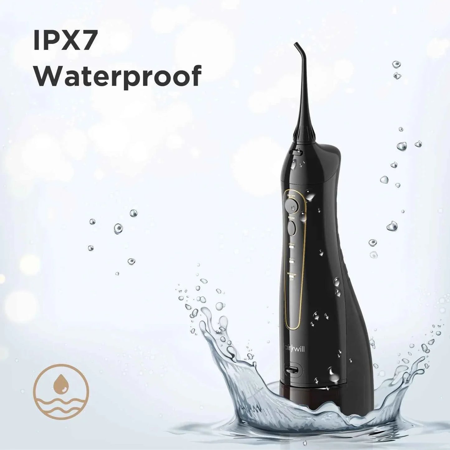 Fairywill FW5020E Water Dental Flosser & Sonic Electric Toothbrush Set - IPX7 Waterproof Portable Oral Care Kit