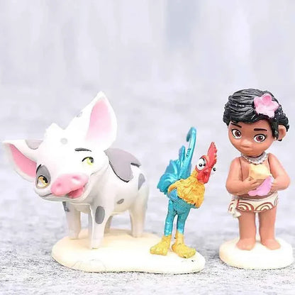 6/10Pcs Set Disney Movie Moana Figure Dolls Set Demigod Maui Moana Waialiki Heihei Action Figure Model Kids Christmas Gift