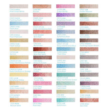 Original Paul Rubens 12/24/48 Pearlescent Watercolor Paint Set Portable Pink Box with Palette Flash Watercolor Paint