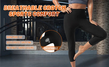 Womens Sauna Sweat Body Shaper High Waist Slimmer Tights Fitness Pants Workout Suit Slimming Waist Trainer Weight Loss Shapewear