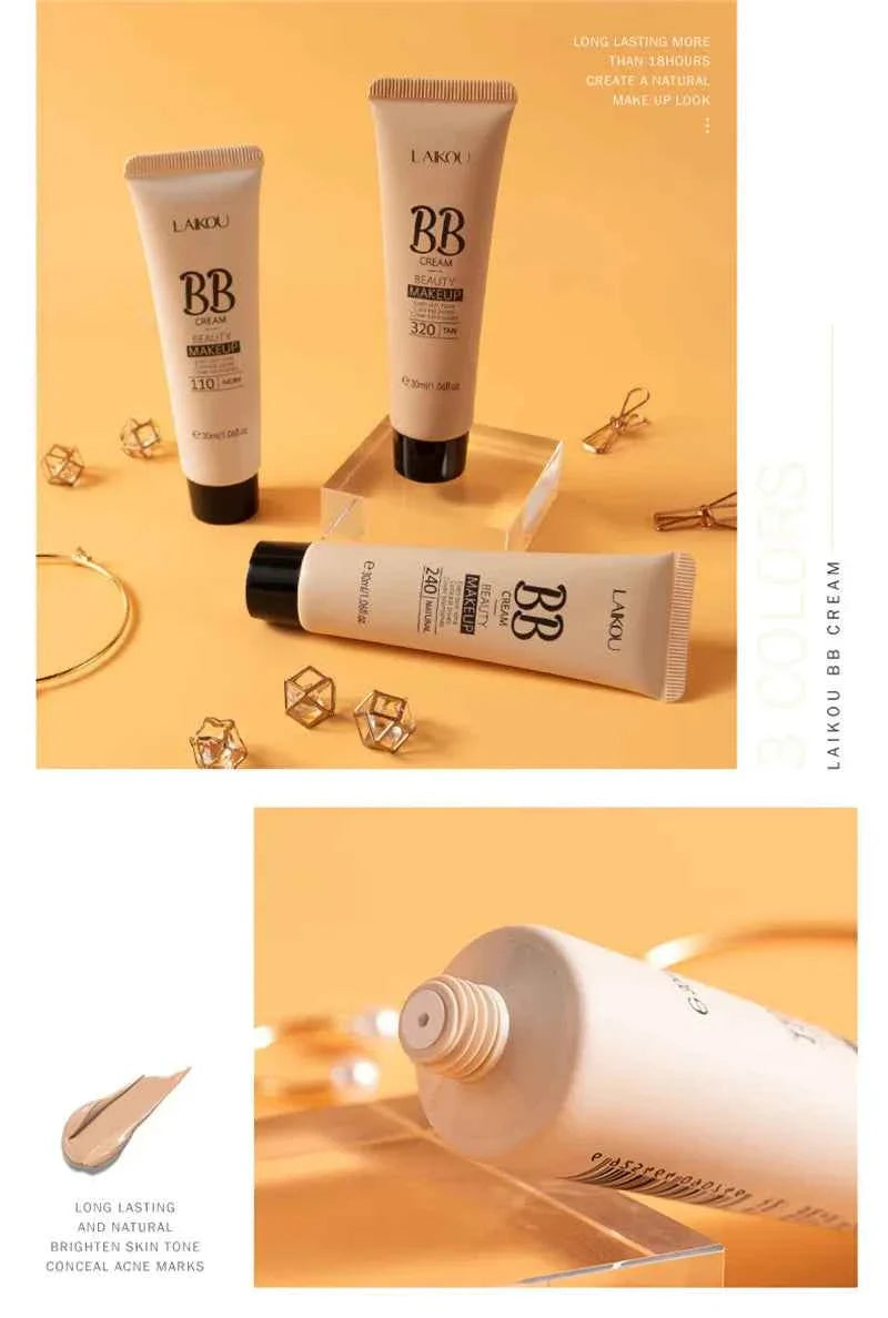 BB Cream Base Makeup Long Lasting Waterproof Brighten Skin Tone Cover Blemishes 30ml Concealer Foundation Liquid Face Makeup