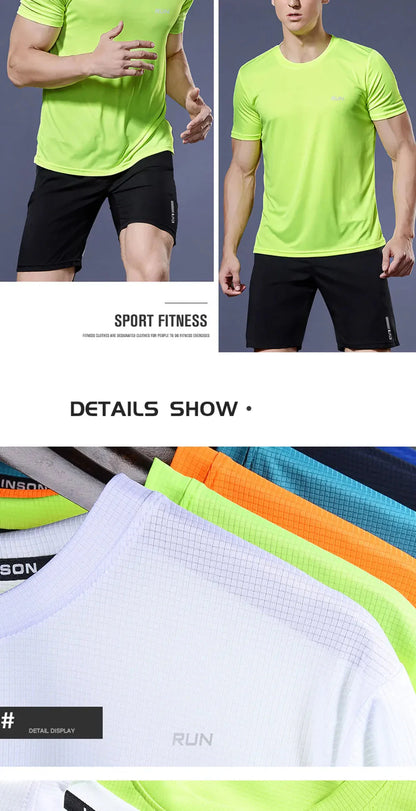 Men 's Fitness Gym T Shirts 2020 Shirt Homme Running Men Designer Quick Dry T-Shirts Running Slim Fit Tops Tees Sport Muscle Tee