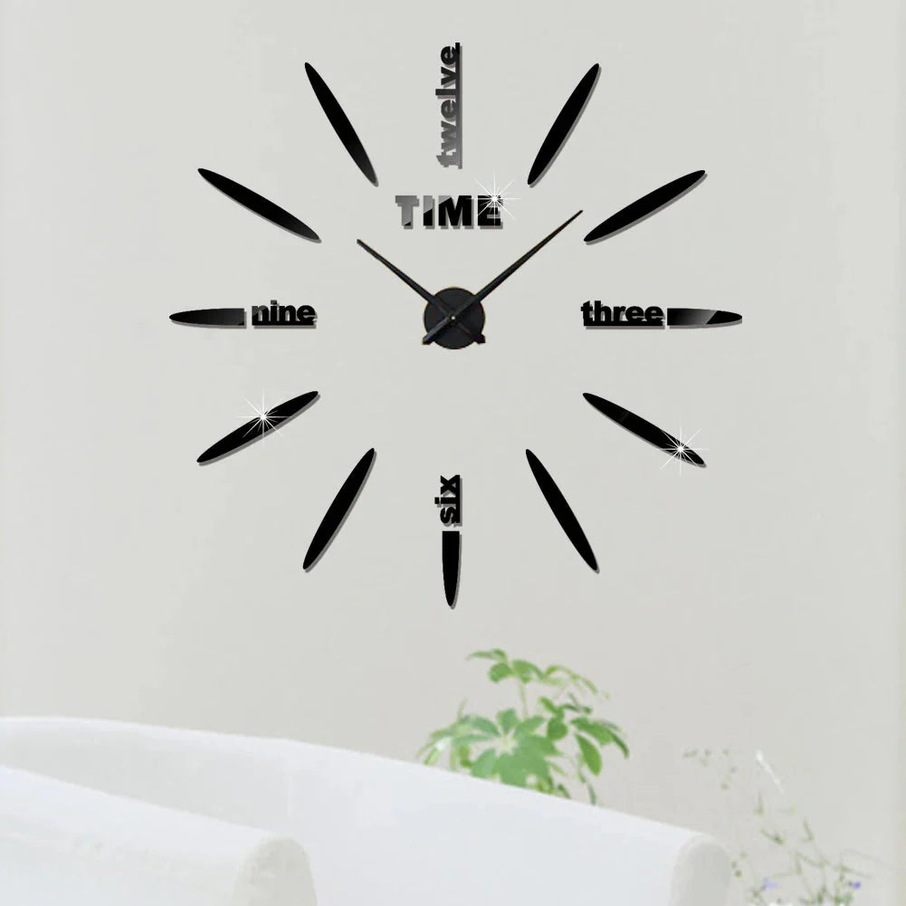 3D Wall Clock Modern Design DIY Acrylic Mirror Sticker Quartz Needle Big Europe Horloge Home Decoration Living Room Watch Clocks