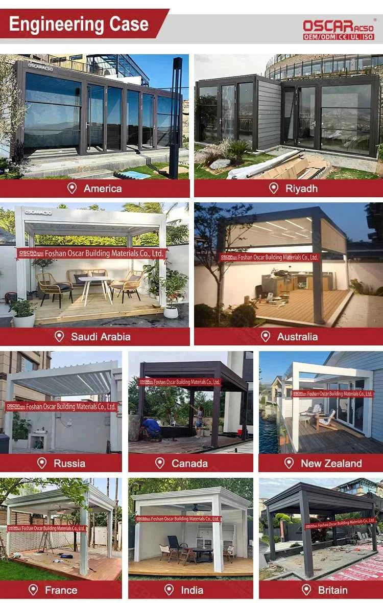 Garden Gazebo Pergola Patio Canopy Greenhouse Pavilion Carports Covers Aluminum Powder Coated for Villa Swimming Pool pergola