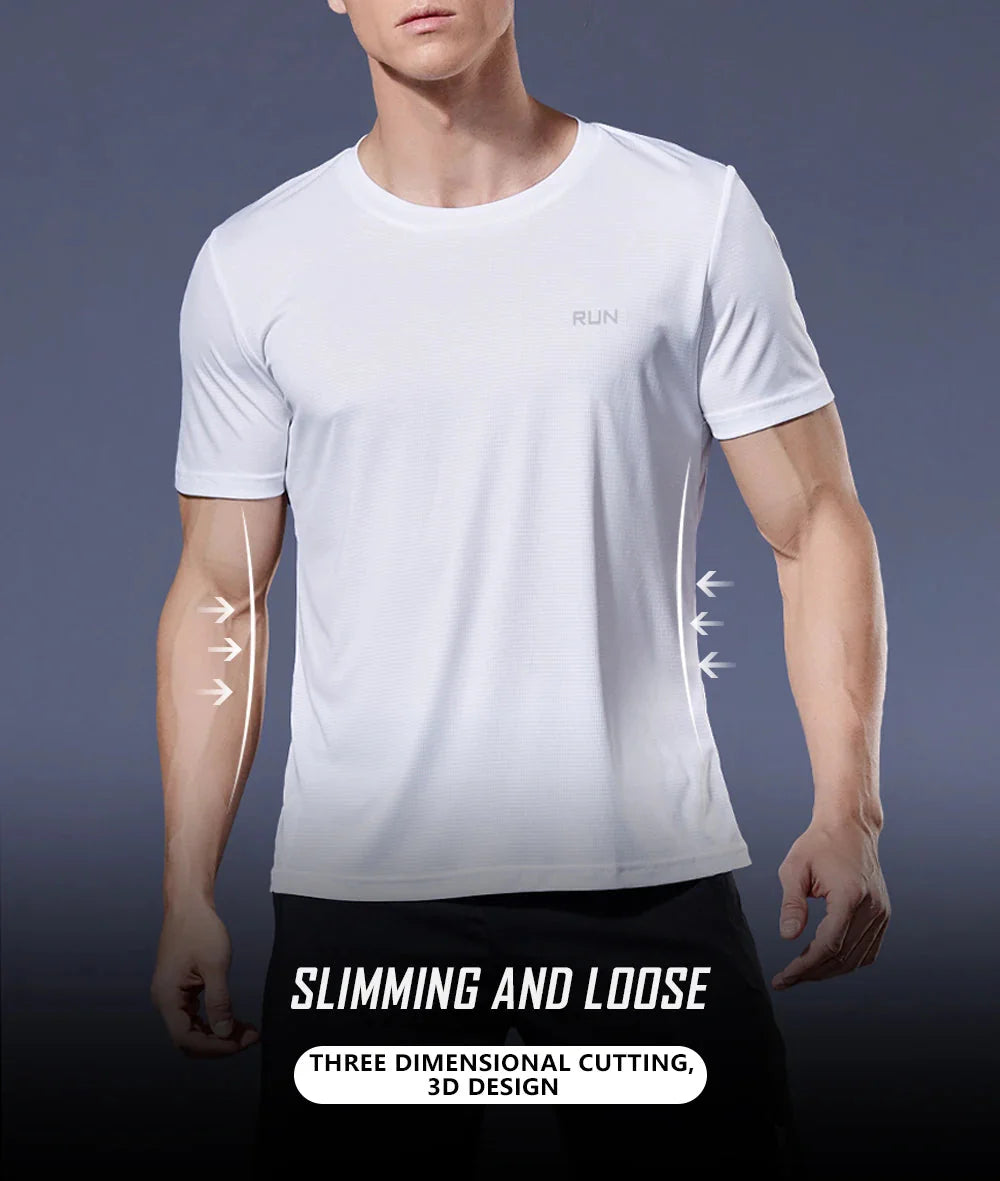 Men 's Fitness Gym T Shirts 2020 Shirt Homme Running Men Designer Quick Dry T-Shirts Running Slim Fit Tops Tees Sport Muscle Tee
