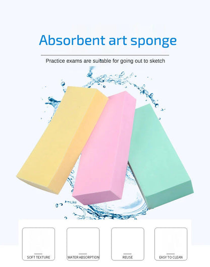 1 pcs Art supplies gouache watercolor sponge absorbent sponge brush Strong water absorption pigment sponge Color random send