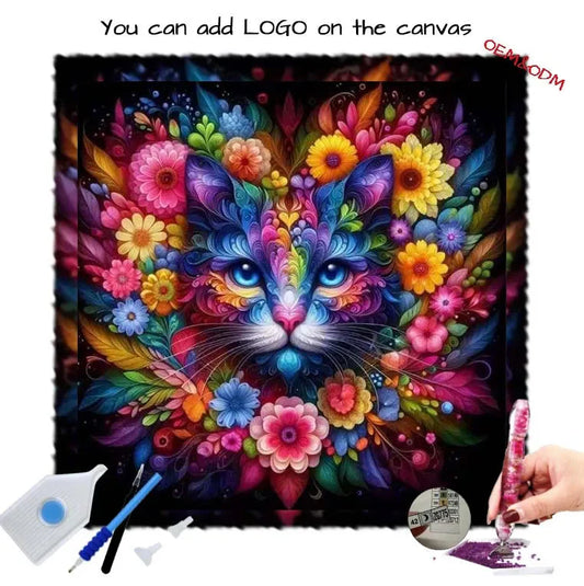 Wholesale Diamond Art Painting Art Cat- Round Diamond Painting for Home Wall Decor