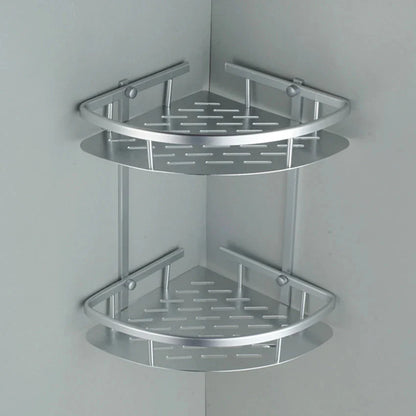 Bathroom Shelf Screws Fixed Durable Aluminum 2 Tiers Shower Shelf Kitchen Storage Holder Shampoo Soap Cosmetic Organizer Shelf