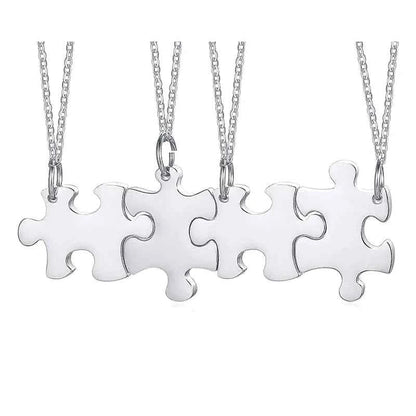 Personalized Puzzle Necklace Friendship Customized Pendant 2/3/4/5 Pieces Best Friends BFF Stainless Steel Bridesmaid Gift