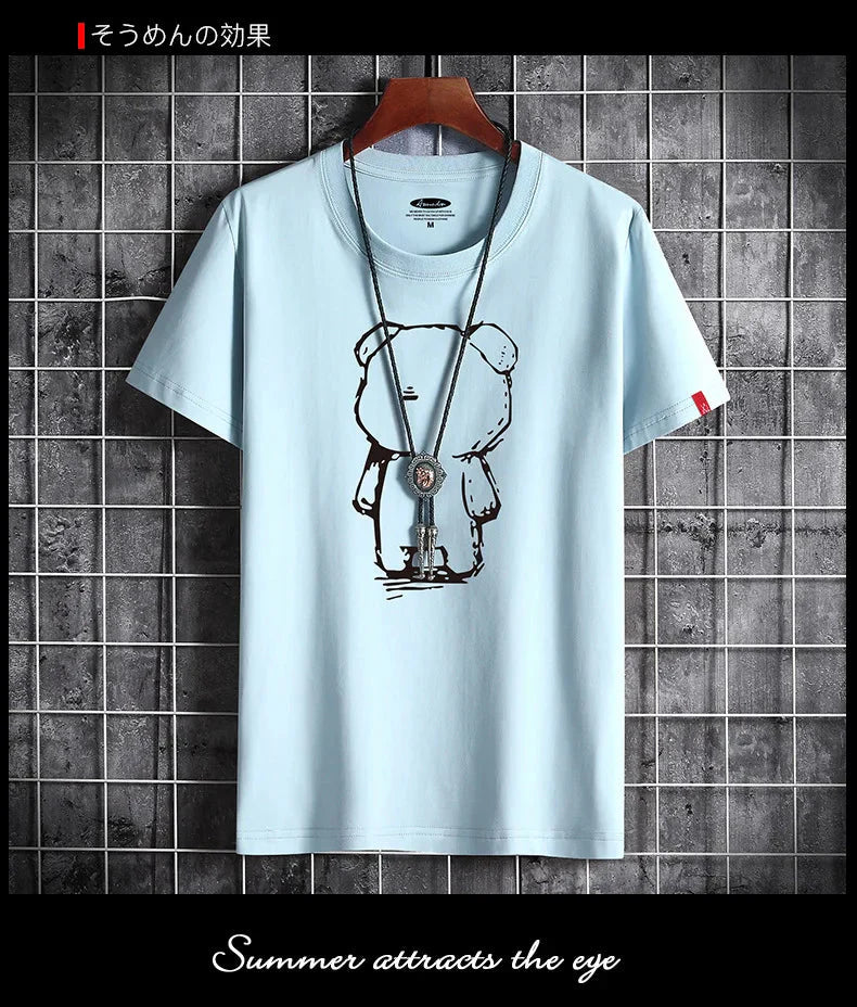 T Shirt for Men 2022 Newest Clothing Fitness White O Neck Anime Man T-shirt For Male Oversized S-6XL New Men T-shirts Goth Punk