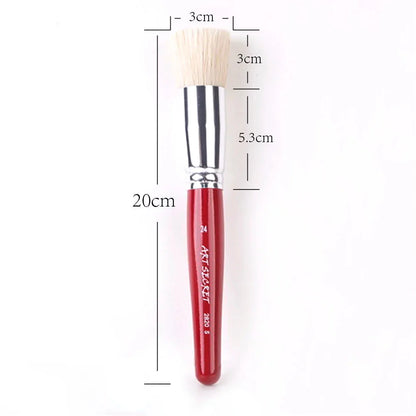 Artsecret Paint Stencil Art Supplies Artist Brush No.2820S Chungking Bristle Hair Short Red Wooden Handle Aluminum Ferrule