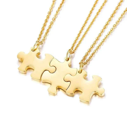 Personalized Puzzle Necklace Friendship Customized Pendant 2/3/4/5 Pieces Best Friends BFF Stainless Steel Bridesmaid Gift
