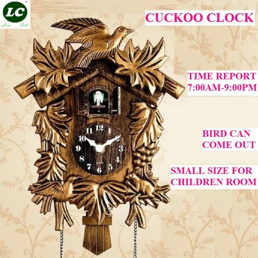 14inch Cuckoo Clock Living Room Wall Clock Bird Cuckoo Alarm Clock Wall-watch Children Unicorn Decorations Home Day Time Alarm